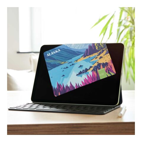 POLYCLEAN rPET Displaytuch im Papieretui, All-Inclusive-Paket  4C-Digitaldruck | 15 x 15 cm