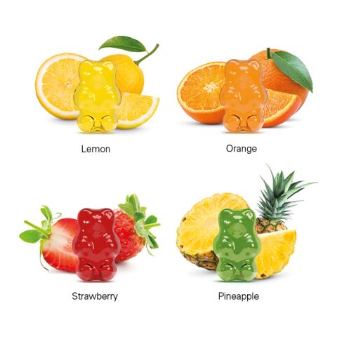 Tetraeder 15 g Trolli Fruchtgummi Standardformen weiß | ohne Werbeanbringung | Sterne | Folie, weiß