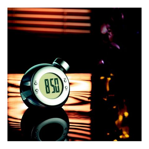 Wasserkraft-betriebene Tischuhr mattsilber | ohne Werbeanbringung | Nicht verfügbar | Nicht verfügbar | Nicht verfügbar