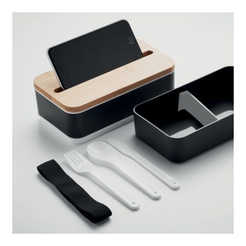Lunchbox recyceltes PP schwarz | ohne Werbeanbringung | Nicht verfügbar | Nicht verfügbar | Nicht verfügbar
