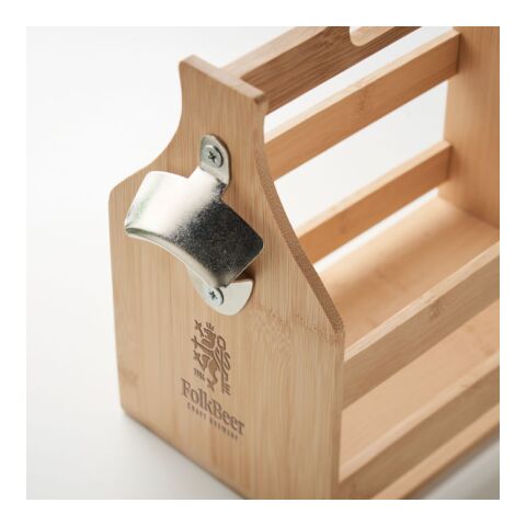 6 Bierkästen aus Bambus holzfarben | ohne Werbeanbringung | Nicht verfügbar | Nicht verfügbar