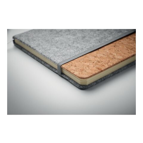 DIN A5 Notizbuch RPET-Filz grau | ohne Werbeanbringung | Nicht verfügbar | Nicht verfügbar | Nicht verfügbar