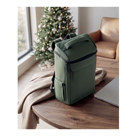 15" PU Laptop-Rucksack dunkelgrün