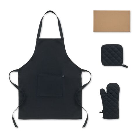 Küchen-Set recy. Baumwolle schwarz