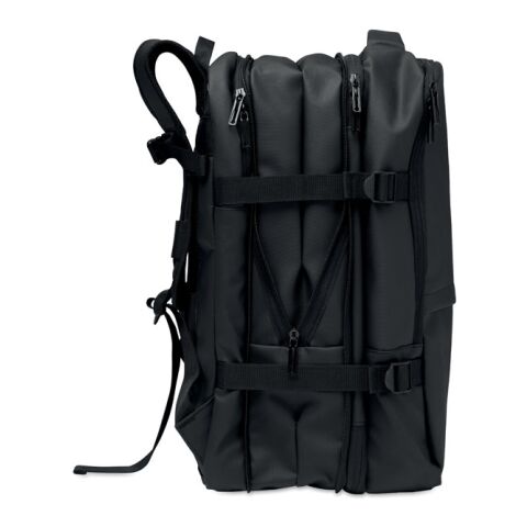 Erweiterbarer RPET-Rucksack schwarz | ohne Werbeanbringung | Nicht verfügbar | Nicht verfügbar | Nicht verfügbar