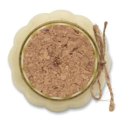 Kerze aus Pflanzenwachs beige