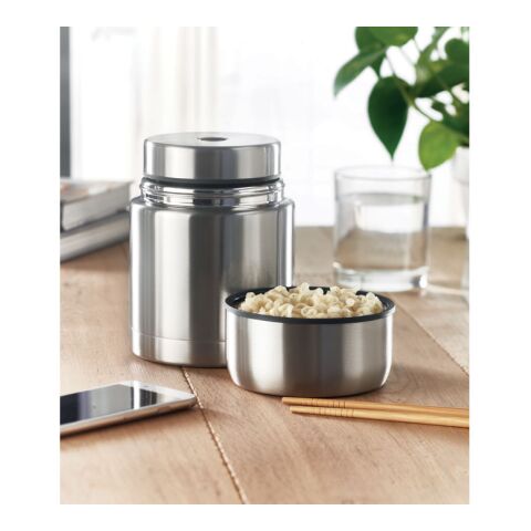 Lebensmittelbehälter 800ml mattsilber | ohne Werbeanbringung | Nicht verfügbar | Nicht verfügbar | Nicht verfügbar