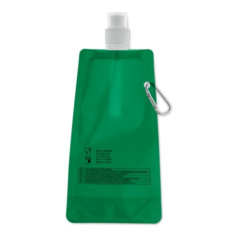 Faltbare Wasserflasche transparent grün | ohne Werbeanbringung | Nicht verfügbar | Nicht verfügbar