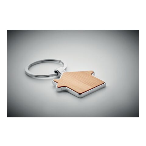  Schlüsselring Bambus, Haus mit Zinklegierung holzfarben | ohne Werbeanbringung | Nicht verfügbar | Nicht verfügbar | Nicht verfügbar