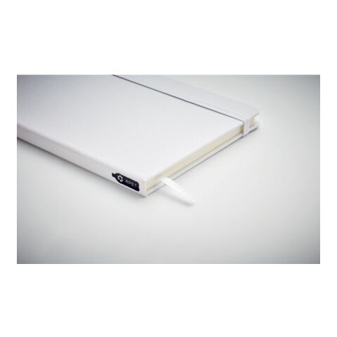 DIN A5 Notizbuch 600D RPET weiß | ohne Werbeanbringung | Nicht verfügbar | Nicht verfügbar | Nicht verfügbar