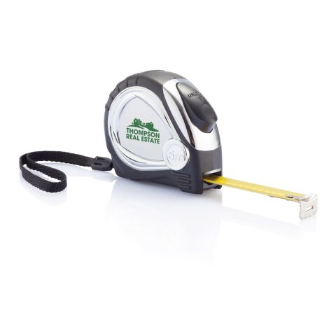 5m/19mm Verchromtes Auto Stopp Maßband schwarz | ohne Werbeanbringung | Nicht verfügbar | Nicht verfügbar