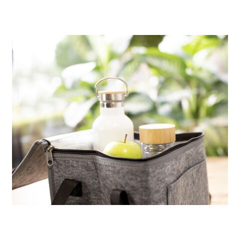 RPET-Filz-Kühltasche Mason Grau | ohne Werbeanbringung | Nicht verfügbar | Nicht verfügbar