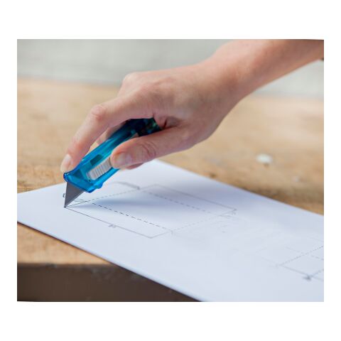 Cutter-Messer &#039;Mister&#039; mit Federkernautomatik aus Kunststoff Gelb | ohne Werbeanbringung | Nicht verfügbar | Nicht verfügbar