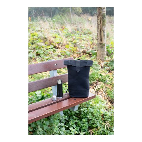 Polyester-Rolltop-Rucksack Micah Schwarz | ohne Werbeanbringung | Nicht verfügbar | Nicht verfügbar