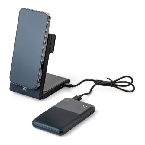 Recycelte ABS-Powerbank mit kabellosem Ladegerät Miren Weiß | ohne Werbeanbringung