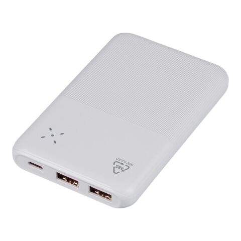 Recycelte ABS-Powerbank Tavi Weiß | ohne Werbeanbringung