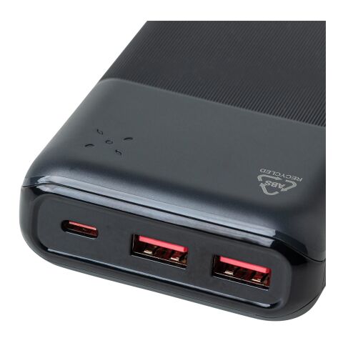 Recycelte ABS-Powerbank Rayen Schwarz | ohne Werbeanbringung
