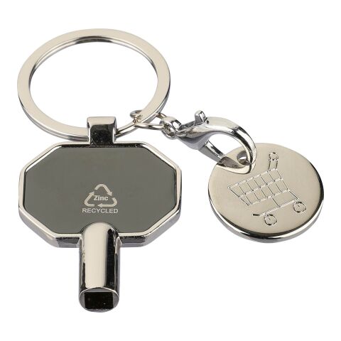 Schlüsselanhänger aus recycelter Zinklegierung mit Heizkörperentlüfter Mara Schwarz | ohne Werbeanbringung