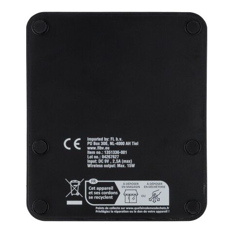 Recyceltes ABS 3-in-1-Wireless-Ladegerät Elias Schwarz | ohne Werbeanbringung