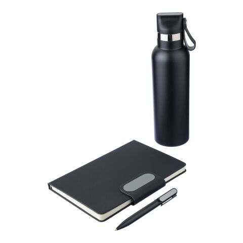 Notizbuch-Geschenkset Erren Schwarz | ohne Werbeanbringung | Nicht verfügbar | Nicht verfügbar