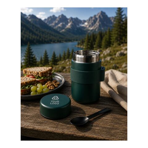 Doppelwandige Lunchbox Niko aus Edelstahl Grau
