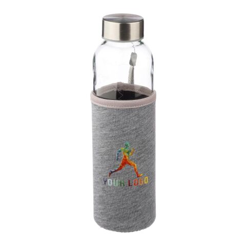 Glasflasche "Neo" (500ml) mit Neoprenhülle Grau