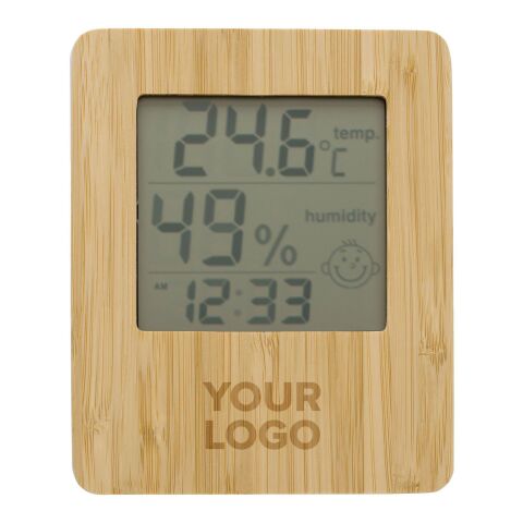 Wetterstation aus Bambus hellbraun