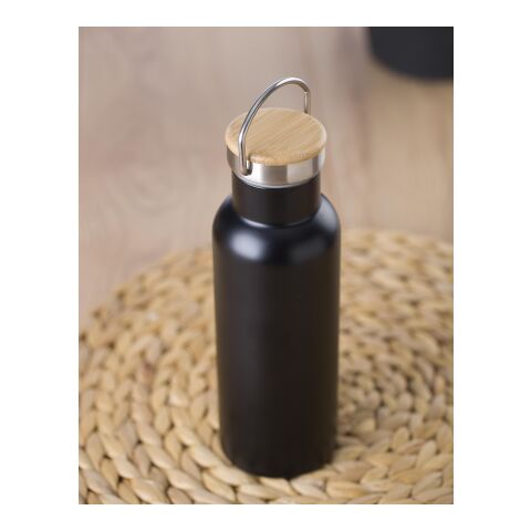 Edelstahl-Trinkflasche doppelwandig Schwarz | ohne Werbeanbringung | Nicht verfügbar | Nicht verfügbar