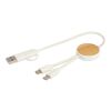 Chechia 30 cm 5-in-1 Kabel aus recyceltem Kunststoff für Datenübertragung und 27W Schnellladung mit Bambusdetails Standard | transparent | ohne Werbeanbringung | Nicht verfügbar | Nicht verfügbar