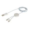 Alasia 150 cm 5-in-1 Kabel aus recyceltem Kunststoff für Datenübertragung und 27W Schnellladung Standard | Silber | ohne Werbeanbringung | Nicht verfügbar | Nicht verfügbar