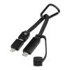Algieba 65 W 3-in-1-Ladekabel aus recyceltem Aluminium mit Karabinerhaken schwarz