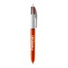 BIC® 4 Colours Fine Kugelschreiber Weiß-orange | 1-farbiger Siebdruck | Schaft-Clipverlängerung | 30.00 mm x 43.00 mm