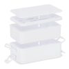 Doppelte Lunchbox mit Besteck Weiss | 1-farbiger Tampondruck | Deckel | 50 mm x 50 mm
