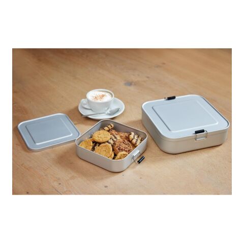 Vorratsdose &quot;Quadrado&quot;, large silber | ohne Werbeanbringung | Nicht verfügbar | Nicht verfügbar