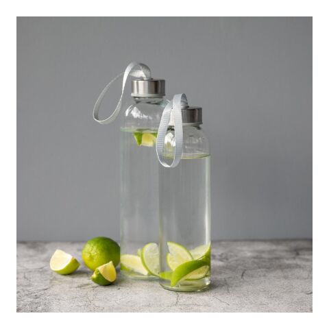 Glasflasche mit Hülle &quot;Pure&quot;, 0,5l transparent | ohne Werbeanbringung | Nicht verfügbar | Nicht verfügbar