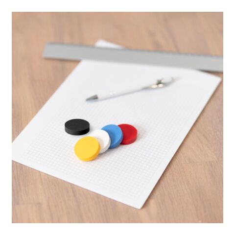 Radiergummi &quot;Rund&quot; standard gelb | 1-farbiger Siebdruck | auf Vorderseite mittig | Ø 30 mm