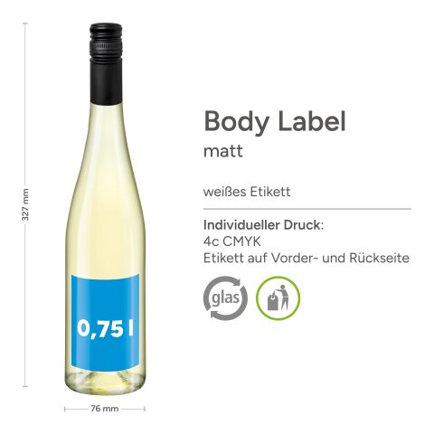 0,75 l Secco Frizzante (Glas) - Body Label ohne Werbeanbringung