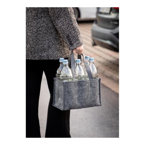 Flaschentasche &quot;Filz&quot; grau | ohne Werbeanbringung | Nicht verfügbar | Nicht verfügbar
