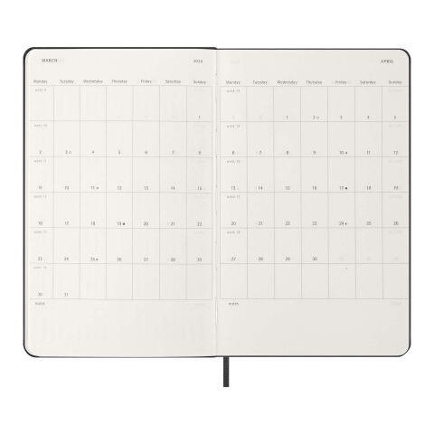 Moleskine Hardcover 12 Monate Wochenkalender L vertikal Standard | schwarz | ohne Werbeanbringung | Nicht verfügbar | Nicht verfügbar