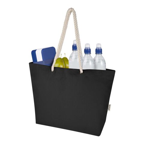 Florida 270 g/m² Strandtragetasche aus recyceltem GRS-Material Standard | Schwarz-Schwarz | ohne Werbeanbringung | Nicht verfügbar | Nicht verfügbar | Nicht verfügbar