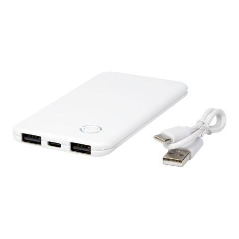 Slender 4000 mAh flache Dual Powerbank Standard | weiß | ohne Werbeanbringung | Nicht verfügbar | Nicht verfügbar