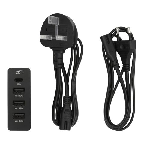 ADAPT PD-Powerstation aus recyceltem Kunststoff, 72W Standard | schwarz | ohne Werbeanbringung | Nicht verfügbar | Nicht verfügbar