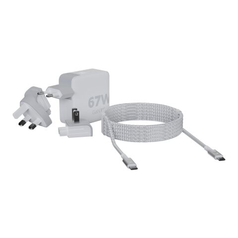 Xtorm XVC2067 GaN Ultra 67 W Reiseadapter mit 100 W USB-C PD-Kabel Standard | weiß | ohne Werbeanbringung | Nicht verfügbar | Nicht verfügbar