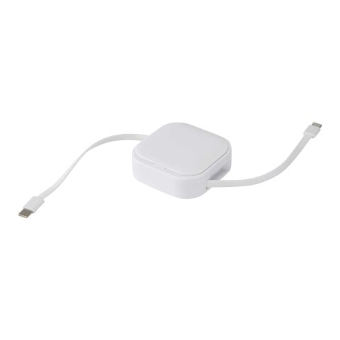Gloas Aufrollbares 5 in 1 Kabel aus Recyclingmaterial mit Datensynchronisierung und 100 W Schnellladefunktion sowie Smartphone Toolkit Standard | weiß | ohne Werbeanbringung | Nicht verfügbar | Nicht verfügbar