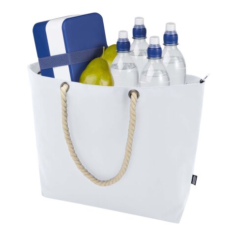 Panama Strandkühltasche mit Kordelgriffen aus recyceltem GRS-Material Standard | weiß | ohne Werbeanbringung | Nicht verfügbar | Nicht verfügbar