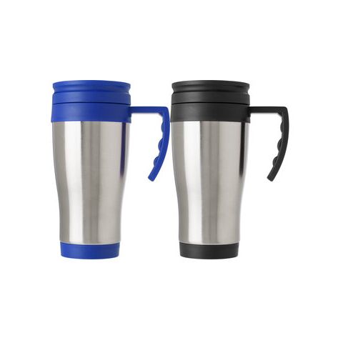 Isolierbecher &#039;Vancouver&#039; aus Edelstahl/Kunststoff mit verschließbarem Mundstück Blau | ohne Werbeanbringung | Nicht verfügbar | Nicht verfügbar