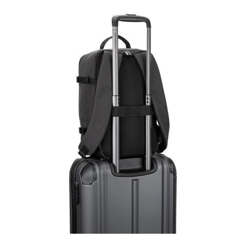 CIES. Rucksack, entwickelt um die von den Fluggesellschaften geforderten Massvorgaben zu erfüllen, aus hochdichtem, recyceltem 600D-Polyester Dunkelgrau | ohne Werbeanbringung | Nicht verfügbar | Nicht verfügbar | Nicht verfügbar