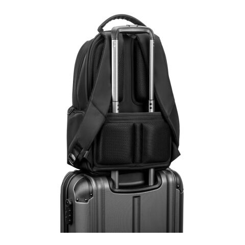 BOSTON SOLID. Laptop-Rucksack (17") aus 150D Nylon mit 2 gepolsterten Fächern schwarz