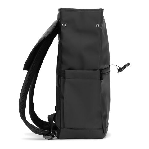 AZORES BAG. Laptop-Rucksack (16") aus PU, mit Klappe, die alle Fächer abdeckt schwarz