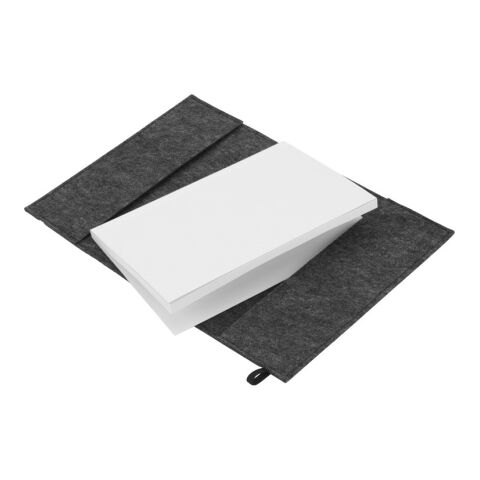 BALDWIN. A5 Notizblock mit Umschlag aus recyceltem Filz (100% rPET) und linierten Seiten aus 100 % Recyclingpapier 3-farbiger Siebdruck